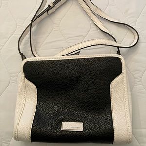 Black and white with leopard interior Nine West crossbody bag